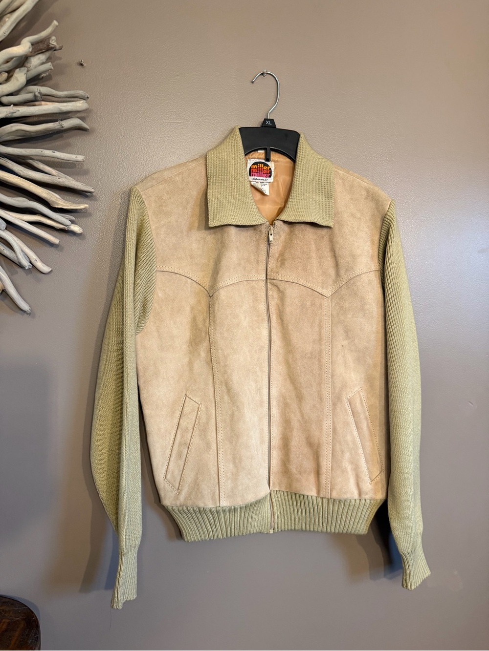 Miller Vintage Suede Zip up Sweater Jacket